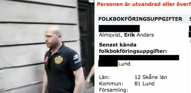 Erik Almqvist klassas som "utvandrad".